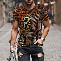 iopqo košulje za muškarce muške ležerne ulice 3D digitalni tisak okrugli vrat kratki rukav majica top