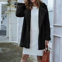 Jakne kaputi za ženska posada vrata modne čiste boje dugih rukava dugme Cardigan plišani casual kaput