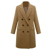 Hinvhai zimski kaputi jakne za žene čišćenje žena dugi rukav otvoren prednji labavi odjeća sa čvrstim
