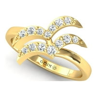 Zlatni prsten Aquarius zodijak, personalizirani dijamantski zlatni nakit, 14K čvrsti zlato, dijamantski prsten