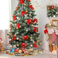 Smiješni mačići Xmas božićno stablo suknje za mještanje za odmor za zabavu u zatvorenom vanjskom prostoru