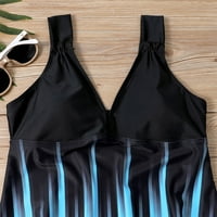 Ženski kupaći kostimi seksi plus veličine bikini gaćice ruffled print dva kupaća košulje za žene plavo