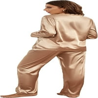 Singreal ženski satenski pj set Silk čipkani oblozi majica i hlače pidžama set