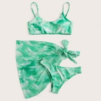 Kupaći za žene plus jedan komad, axxd bikini ispis set kupaći kostim tri napunjena grudnjake kupaće odjeće za nove trendove zeleni l