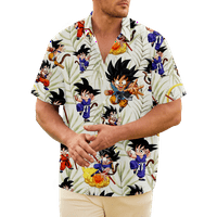 Muška i dječačka havajska majica Dragon Ball casual roba kratkih rukava s havajske majice za odmor za odrasle djecu