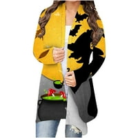 Ženski kardigan s dugim rukavima otvoreni prednji elegantan kardanski kaput za kadigan za Halloween Casual vrhovi za žene udobne meke džempere za žene Cardigan Otvoreno