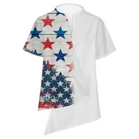 Ženska dnevna bluza za patchwork Patchwork Patchwork ispisani V izrez Nepravilna majica TOP CALEST majica