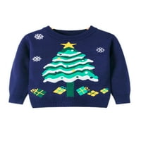 WRCNOTE Boy pahuljica tiskana posada pulover slatka kuća ELK Print pletene džempene Xmas Jumper Top