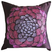 Jastuk Sham Cover, Plum Europska šam jastuka, svilena euro veličina jastuka, priroda i cvjetni, šljokice ukrašeni, moderno europsko - ružičasto divljač