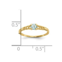 10K Gold Madi K Aquamarine BABY prsten veličine 3. -. Grama
