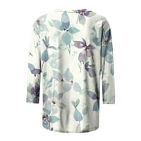 Bluze s rukavima za žene ženske modne tiskane majice rukava rukava bluza Crewneck casual vrhovi