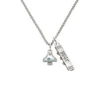 Delight nakit Silvertone 3-D gljiva sa višebojnim kristalima Silvertone Najbolji prijatelji Forever Bar Charm ogrlica, 23