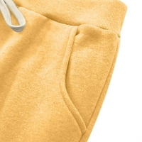 Duks zimski tiskani viši struk tople hlače debela obložena atletska jogger fleece čipke toplotne rezonere sa džepovima sa džepovima noge zimskim labalima