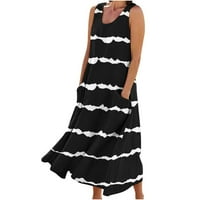Voncos Womens Haljine - haljina za zabavu polka tat haljina bez rukava crna 6