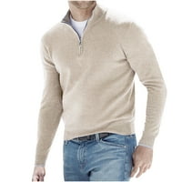 Muški vuneni džemper vrhovi čvrstog ulaznog stakla naglog dugih rukava Pleteni pulover donje rublje