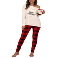 Plus size žene božićne pajamaske noćne odjeće dame djevojke s ramena Xmas Top plažene hlače pidžamas