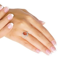 Sterling srebrni prsten za žene - tinejdžeri smeđi zlatni sunčani dragulj srebrne veličine prstena jednostavno
