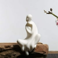 Bijeli keramički mali monk nameštaj ručno rađeni home deco kreativni poklon