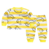 Niveer Kid casual crew noćni odjeća za noćne odjeće, dva odjeća Lounge set životinja tiskana odjeća elastična struka labava pidžama setovi žuti dno skatelon zmaj