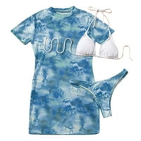 Ženski kupaći kostimi Bikini Set Split Body uzorak Štampanje svježi bikini tri seta bikini kupaći kostimi