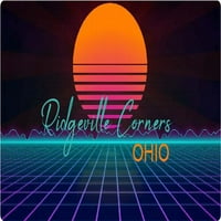 Ridgeville Corners Ohio Vinil Decal Stiker Retro Neon Dizajn