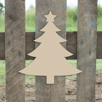 Build-a-cross marke 16 Drvena božićna stablo sa zvezdam, drveni nezavršeni izrez