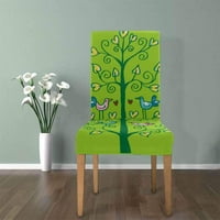Doodle stablo sa pticama zaljubljena Stretch stolica Prekrivač zaštitnika za blagovaonicu Hotel Wedding