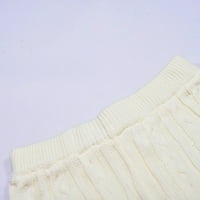 Zimske ležerne žene dugih rukava Pleteni džemper gornja bluza i duge hlače Solid u boji Loungeweb Set