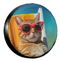 Smiješna mačka Nošenje sunčanih naočala Rezervna guma Poklopac otporan na vremenske uvjete univerzalni dodaci
