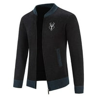 Simplmasygeni Clearence Muška jakna s dugim rukavima FAU kožna kaput modna jakna čista boja zatvarača