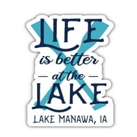 Jezero Manawa Iowa Suvenir Frižider Magnet dizajn veslo 4-pakovanje