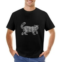 Mačka ljubimac Vintage majica MENS CLASSIC CREWNECK kratki rukav Tees Unise Black XL