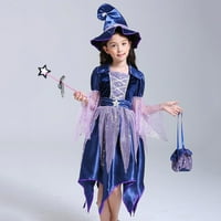 Jeseni ušteda za odmor Djevojke Party haljina, dječja djeca Halloween Girls Fashion Slatka cosplay party odjeća Princess hat Candy torbe