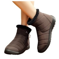TAWOP Fall cipele za žene čizme za gležnjeve za žene vodootporne čizme Ženske zimske tople pamučne cipele najlonske sniježne gležnjeve kratke čizme Botas kafa 10.5