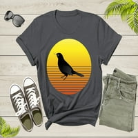 Crna Crow Bird Silhoueta na suncu Divljač prirode Životinjska majica Crow Lover Grovna majica za muškarce Žene Kids Crow tematski grafički majica