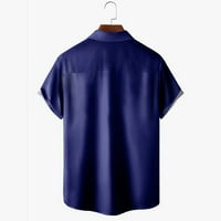 B91XZ muške majice na dugme Muški modni i slobodno vrijeme 3D digitalni ispis kopča Pocket Rever Majica