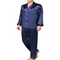 Tenmi Muškarci Sleep Ruby Boja noćna odjeća Rever izrez Loungeweb Leisure Pijamas setovi Ljetni salon