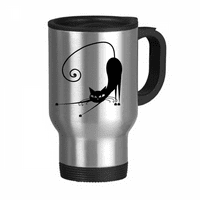 Stretch crna mačka Halloween Art Art Outline Travel Glip Flip Poklopac od nehrđajućeg čelika Cup Tumbler Therch