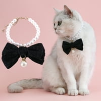 Elegantna ogrlica za kućne ljubimce - podesivi ovratnik za mačke - Fau Pearl Bow, Cute Pet Crgon vrata