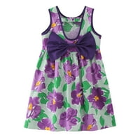 Ljetne haljine za djevojčice Djeca Djeca Dječji svjeći bez rukava Prints Bowknot Princess Haljina Fashion