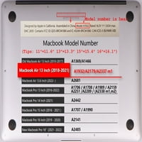 Samo za novi MacBook Air 13 Model otpuštanja kućišta A M1 & A2179 i A1932, plastična tvrda kućišta poklopca kabela, ljubičasta serija 0008