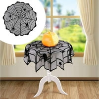 Moocorvic Halloween Dekoracija stolnjaka Crna Spider okrugla stolnjak stolnjak