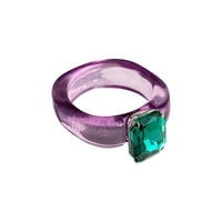Hanxiulin Slatka smola umetnuli prsten vintage šareni akrilni prsten za akril za žene za žene djevojke