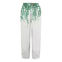 Ylioge ženske cvjetne hlače džepove High struk Comfy ljetne pantalone za odmor rastezanje opuštene fit