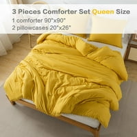 Sage Green Pom Pom Fringe Komforter puni, estetski i lagani mikrofiber niz alternativni posteljina set