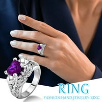 Prstenovi za tinejdžere Ženske prsten Šareni cirkon vjenčani nakit prstenovi veličine legura 6-poklon