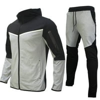 Fanxing Clearence Deals Duweatsuits za muškarce Cuasal Plus veličine patentni zatvarač u boji Blokock jakne za duge hlače TrackSit set jogging odijelo