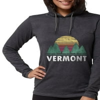 Cafepress - Vermont Forest Retro dugih rukava - Ženska majica sa kapuljačom
