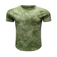 Luxplum Muška majica Crew Neck Ljetni vrhovi Tie Dye T košulje Casual Pulover Sport Basic Tee Green M