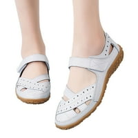 Sandale šuplje rupe Prozračne udobne cipele Bijele ženske klizačke sandale Božićne veličine 35